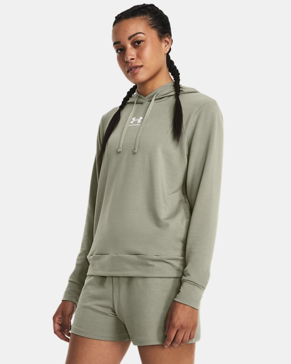 Women's UA Rival Terry Hoodie in Green image number 0